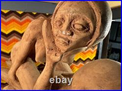 Vintage Jamaican Erotic Wood Sculpture 1970s Handmade Folk Art