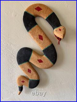 Vintage Jim Jimbo DAVILA Snake Carving Santa Fe Folk Art