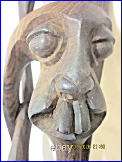 Vintage Large Makonde Shetani African Wood Carving 19.5