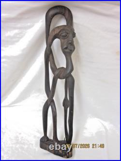 Vintage Large Makonde Shetani African Wood Carving 19.5