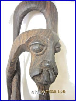 Vintage Large Makonde Shetani African Wood Carving 19.5