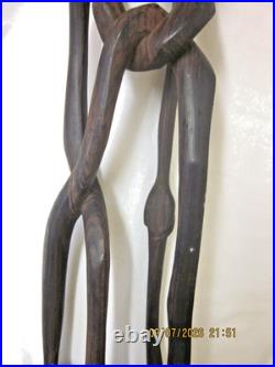 Vintage Large Makonde Shetani African Wood Carving 19.5