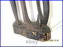 Vintage Large Makonde Shetani African Wood Carving 19.5