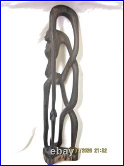 Vintage Large Makonde Shetani African Wood Carving 19.5