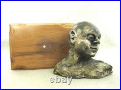 Vintage Male Bust Sculpture, Fine Art Ceramic Male Portrait Statue Vintage Male Bust Sculpture, Fine Art Ceramic Male Portrait Statue