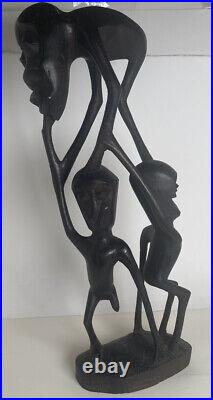 Vintage Mid-Century Makonde Sculpture Shetani East African Wood Carving/Art