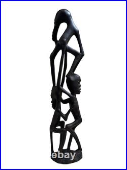 Vintage Mid-Century Makonde Sculpture Shetani East African Wood Carving/Art
