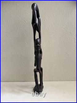 Vintage Mid-Century Makonde Sculpture Shetani East African Wood Carving/Art