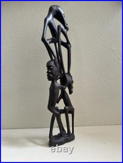 Vintage Mid-Century Makonde Sculpture Shetani East African Wood Carving/Art