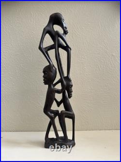 Vintage Mid-Century Makonde Sculpture Shetani East African Wood Carving/Art