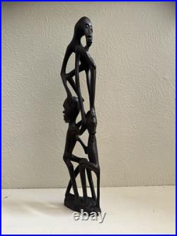 Vintage Mid-Century Makonde Sculpture Shetani East African Wood Carving/Art