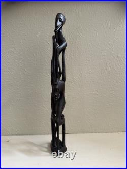 Vintage Mid-Century Makonde Sculpture Shetani East African Wood Carving/Art