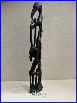 Vintage Mid-Century Makonde Sculpture Shetani East African Wood Carving/Art
