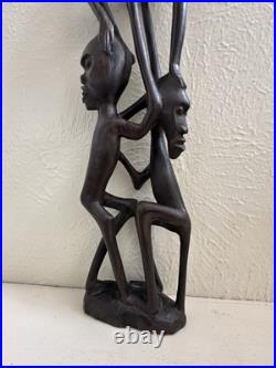 Vintage Mid-Century Makonde Sculpture Shetani East African Wood Carving/Art