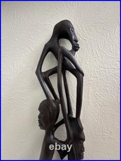 Vintage Mid-Century Makonde Sculpture Shetani East African Wood Carving/Art