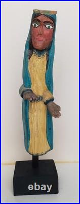 Vintage Mike Rodriguez Virgin Mary Folk Art Wood Carving Signed 1983 Museum Qual