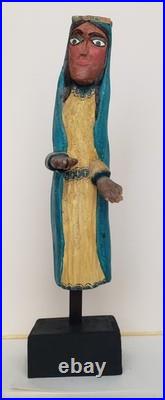 Vintage Mike Rodriguez Virgin Mary Folk Art Wood Carving Signed 1983 Museum Qual