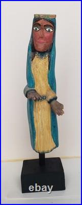 Vintage Mike Rodriguez Virgin Mary Folk Art Wood Carving Signed 1983 Museum Qual