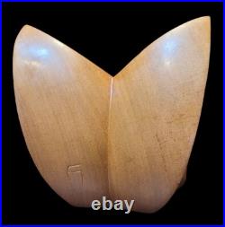 Vintage Modernist Abstract Wood Sculpture Geometric Form Mid Century Art Decor