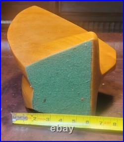 Vintage Modernist Abstract Wood Sculpture Geometric Form Mid Century Art Decor