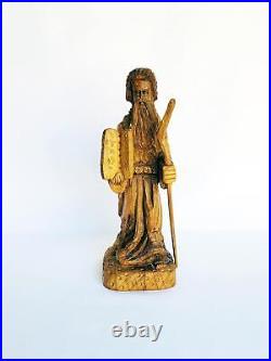 Vintage Moses Hand Carved Olive Wood Sculpture Exquisite Detail