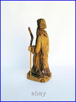 Vintage Moses Hand Carved Olive Wood Sculpture Exquisite Detail