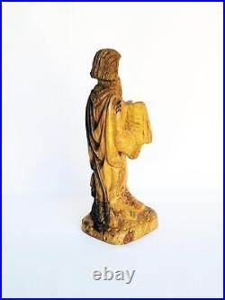 Vintage Moses Hand Carved Olive Wood Sculpture Exquisite Detail