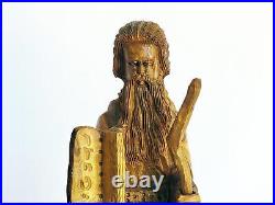 Vintage Moses Hand Carved Olive Wood Sculpture Exquisite Detail