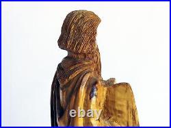 Vintage Moses Hand Carved Olive Wood Sculpture Exquisite Detail