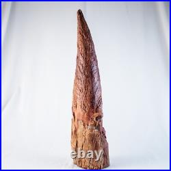 Vintage Native American Chief Handcraft Curved Wood Sculpture Size 20L x 5W