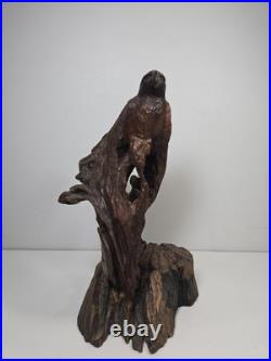 Vintage Natural Organic Driftwood Eagle Root Hand Carved Sculpture Signed Mosley
