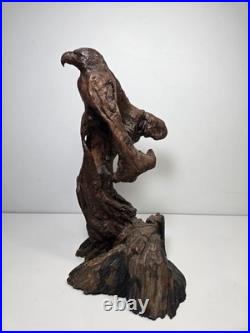 Vintage Natural Organic Driftwood Eagle Root Hand Carved Sculpture Signed Mosley