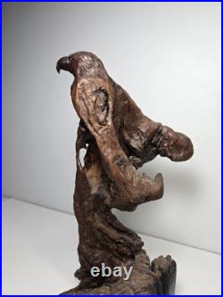 Vintage Natural Organic Driftwood Eagle Root Hand Carved Sculpture Signed Mosley