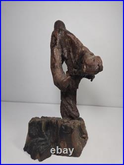 Vintage Natural Organic Driftwood Eagle Root Hand Carved Sculpture Signed Mosley