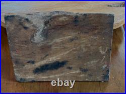 Vintage Nature Inspired Hand-Carved Wood Sculpture Disc Abstract Contemporary