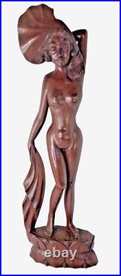 Vintage Nude Balinese Klungkung Wood Wooden Carving Woman Bali Carved 20.5 Vintage Nude Balinese Klungkung Wood Wooden Carving Woman Bali Carved 20.5