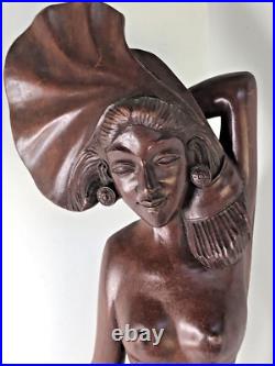 Vintage Nude Balinese Klungkung Wood Wooden Carving Woman Bali Carved 20.5 Vintage Nude Balinese Klungkung Wood Wooden Carving Woman Bali Carved 20.5