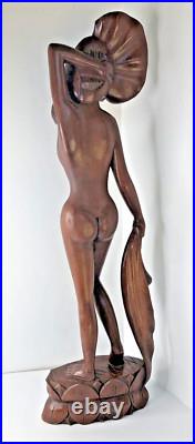 Vintage Nude Balinese Klungkung Wood Wooden Carving Woman Bali Carved 20.5 Vintage Nude Balinese Klungkung Wood Wooden Carving Woman Bali Carved 20.5