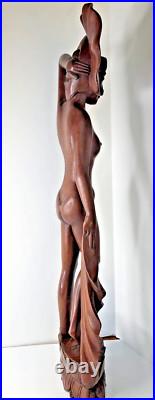 Vintage Nude Balinese Klungkung Wood Wooden Carving Woman Bali Carved 20.5 Vintage Nude Balinese Klungkung Wood Wooden Carving Woman Bali Carved 20.5