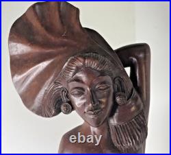 Vintage Nude Balinese Klungkung Wood Wooden Carving Woman Bali Carved 20.5 Vintage Nude Balinese Klungkung Wood Wooden Carving Woman Bali Carved 20.5