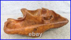 Vintage OOAK Hand Carved Walnut Burl Wood FREEFORM Live Edge Table Decor Bowl