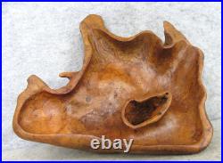 Vintage OOAK Hand Carved Walnut Burl Wood FREEFORM Live Edge Table Decor Bowl