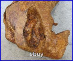 Vintage OOAK Hand Carved Walnut Burl Wood FREEFORM Live Edge Table Decor Bowl