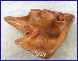 Vintage OOAK Hand Carved Walnut Burl Wood FREEFORM Live Edge Table Decor Bowl