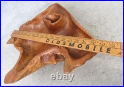 Vintage OOAK Hand Carved Walnut Burl Wood FREEFORM Live Edge Table Decor Bowl