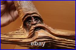 Vintage P Wells Trees of Mystery Souvenir Wood Carving Face Forest Spirit Folk Vintage P Wells Trees of Mystery Souvenir Wood Carving Face Forest Spirit Folk