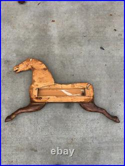 Vintage PRIMITIVE Hand Carved HORSE Wall Sculpture Folk Art American