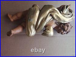 Vintage Pair Anri Italy Finely Carved Wood Putti Cherb Wall Sculpture BIN OBO