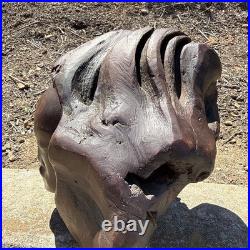 Vintage Raw Carved Wood Lady Figure sculpture Beautiful READ DESC