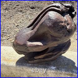 Vintage Raw Carved Wood Lady Figure sculpture Beautiful READ DESC